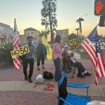 Intersection rally at 5 Points, Whittier, on Saturday 11-1-2025