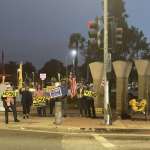 Intersection rally at 5 Points, Whittier, on Saturday